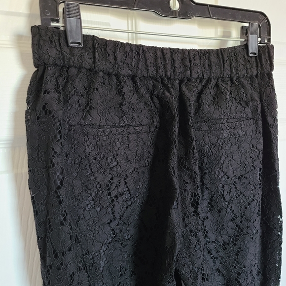 Lace ankle length J.Crew elastic waist trousers - black size 4 - Picture 6 of 9